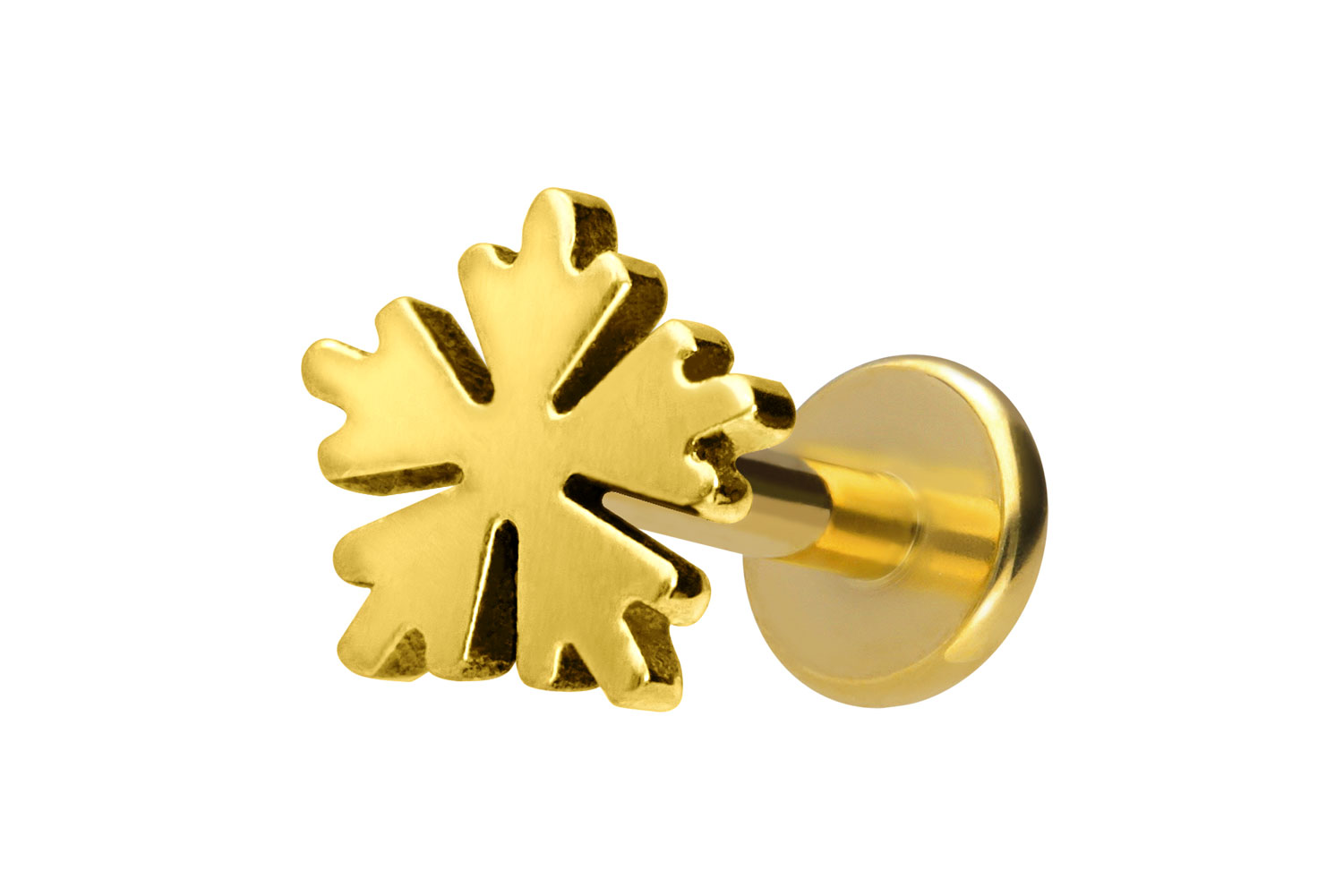 Titan Labret Piercing mit Innengewinde SCHNEEFLOCKE